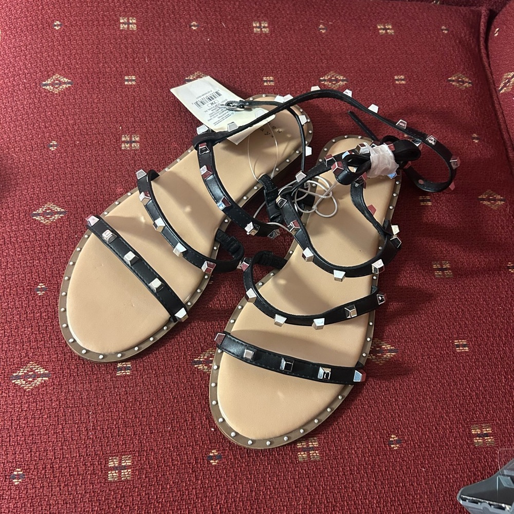 Black Studded Sandals